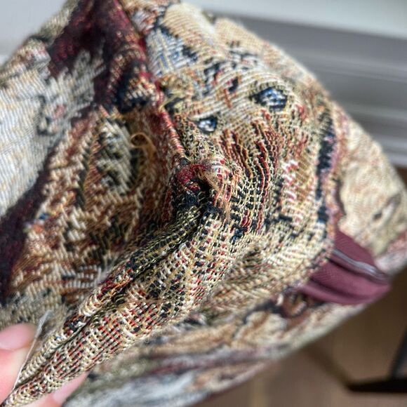 Vintage Bovano Cat Tapestry Shoulder Bag Laptop Fits Tote Purse - Picture 15 of 15